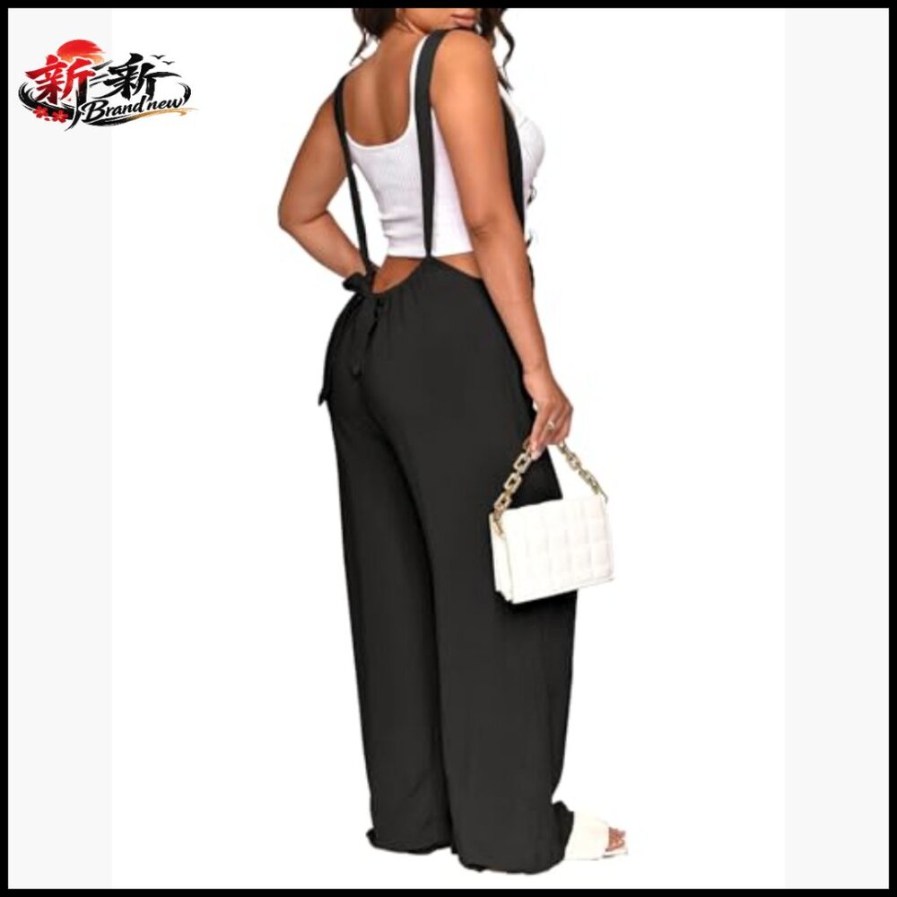 Polyester Jumpsuit With Adjustable Spaghetti Stra… - image 3